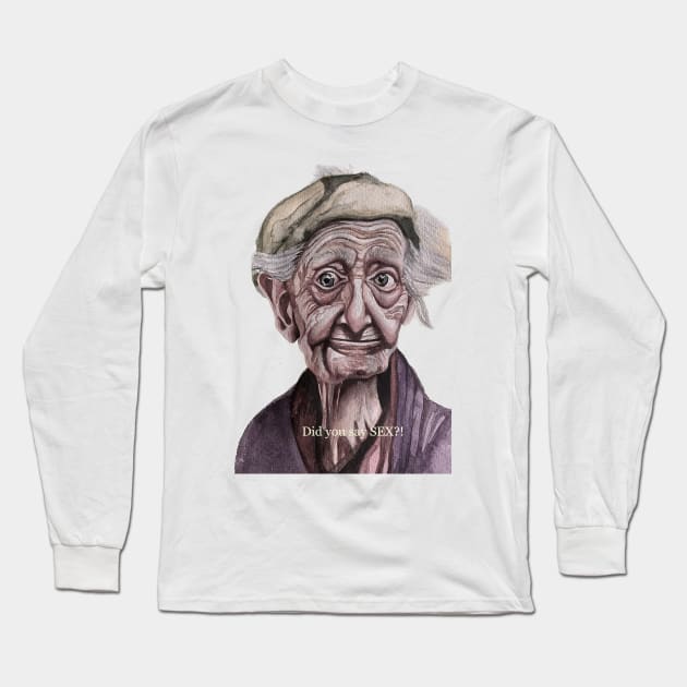 Funny old man Long Sleeve T-Shirt by The artist of light in the darkness 